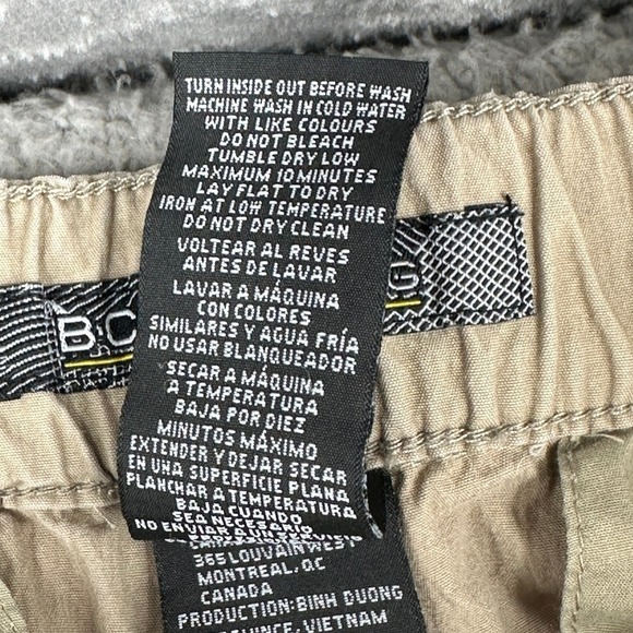 BC Clothing Mens Convertible Cargo Pants Size Mx 30 Khaki Zip Off Hiking Outdoor - Picture 7 of 13